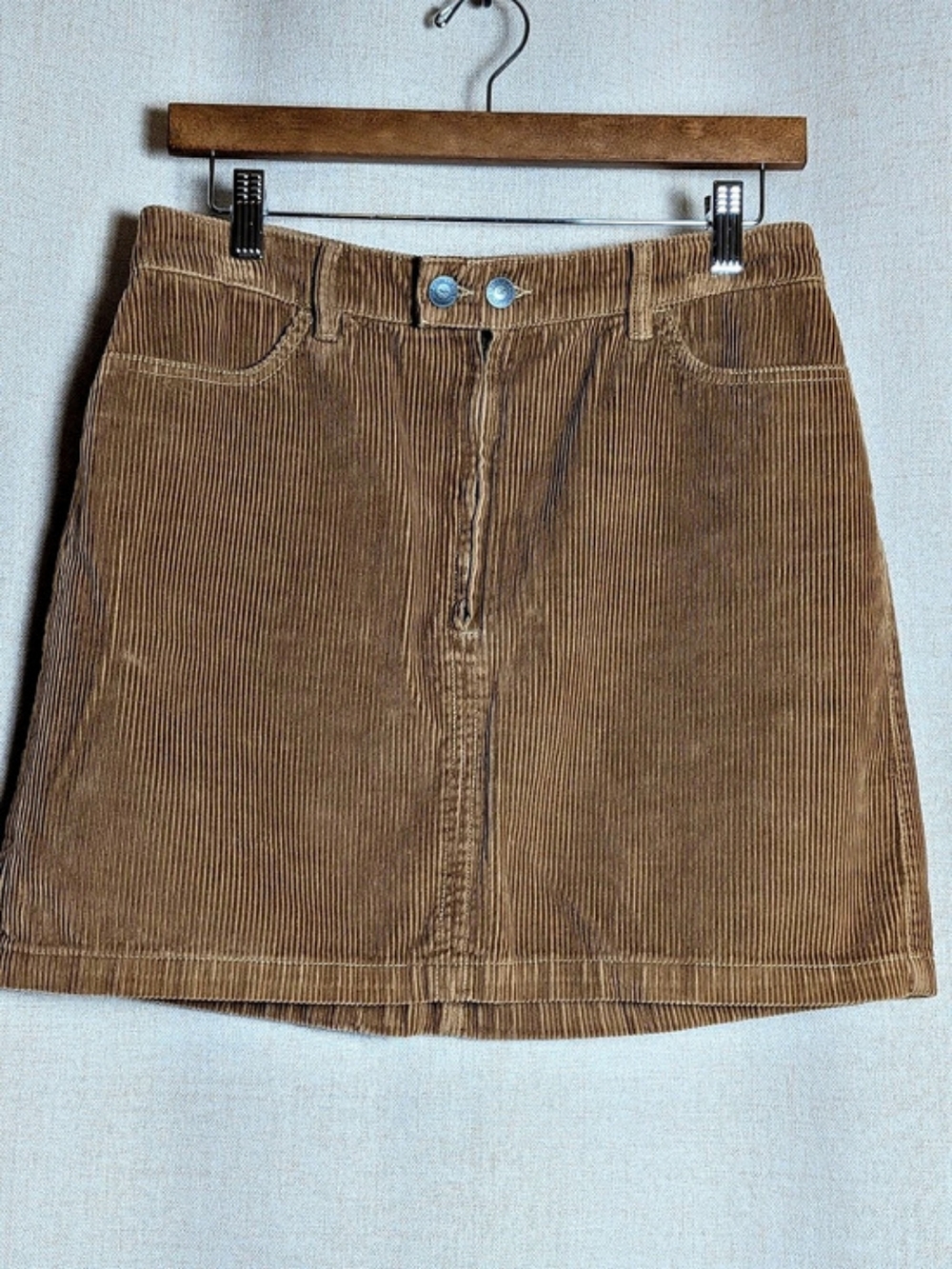 Y2K Brown Corduroy High Rise A-Line Mini Skirt Size 11